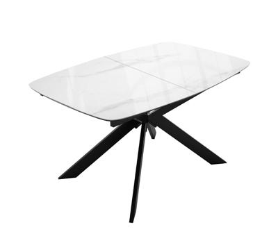 Стол DikLine BK140 керамика Carrara Gloss (мрамор глянец белый), подстолье черное, опоры черные арт. 00-00085042