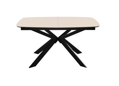 Стол DikLine BK140 керамика Krater Perla (бежевый матовый), подстолье черное, опоры черные арт. 00-00085077