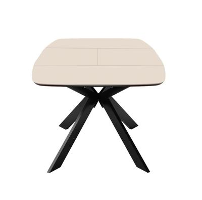 Стол DikLine BK140 керамика Krater Perla (бежевый матовый), подстолье черное, опоры черные арт. 00-00085077