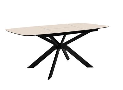 Стол DikLine BK140 керамика Krater Perla (бежевый матовый), подстолье черное, опоры черные арт. 00-00085077