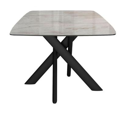 Стол DikLine DKB110, Керамика Italian Grey (глянец серый)/подстолье черное/опоры черные арт. 00-00085041