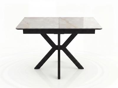Стол DikLine DKI100 Керамика белый Icelandic white jade (Ostra Bianco Light)/подстолье черное/опоры черные (2уп.) арт. 00-00086674