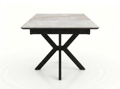 Стол DikLine DKI100 Керамика белый Icelandic white jade (Ostra Bianco Light)/подстолье черное/опоры черные (2уп.) арт. 00-00086674