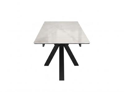 Стол DikLine SFE160 Керамика глянец белый Icelandic white jade (Ostra bianco light)/подстолье черное/опоры черные (2 уп.) арт. 00-00086872