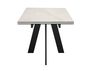 Стол DikLine DKM120 Керамика глянец белый Icelandic white jade (Ostra Bianco light)/подстолье черное арт. 00-00086863