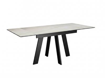 Стол DikLine DKM120 Керамика глянец белый Icelandic white jade (Ostra Bianco light)/подстолье черное арт. 00-00086863