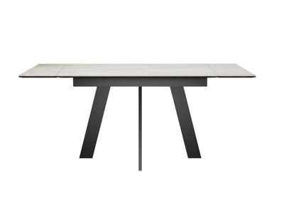Стол DikLine DKM140 Керамика глянец белый Icelandic white jade (Ostra Bianco light)/подстолье черное арт. 00-00086864
