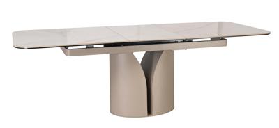 Стол обеденный DikLine CZ401 керамика Calacata Picasso White глянец, опоры металл  матовые бежевые (2 уп) арт. 00-00086536