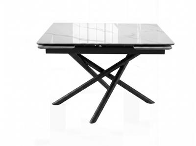 Стол DikLine BKX110 Керамика Carrara Gloss (мрамор глянец белый)/подстолье черное/опоры черные (2уп.) арт. 00-00087086