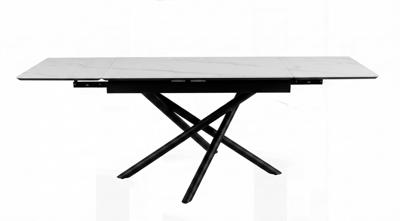 Стол DikLine BKX110 Керамика Carrara Gloss (мрамор глянец белый)/подстолье черное/опоры черные (2уп.) арт. 00-00087086