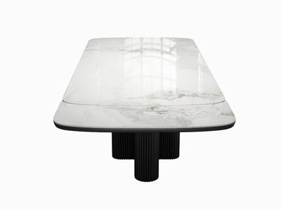 Стол DikLine DKO140 Керамика Platinum ART (белый глянец)/подстолье черное/опоры черные (2 уп.) арт. 00-00087184