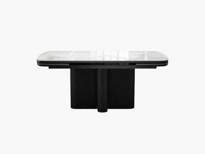 Стол DikLine DKO140 Керамика Platinum ART (белый глянец)/подстолье черное/опоры черные (2 уп.) арт. 00-00087184