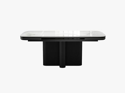 Стол DikLine DKO160 Керамика Platinum ART (белый глянец)/подстолье черное/опоры черные (2 уп.) арт. 00-00087190