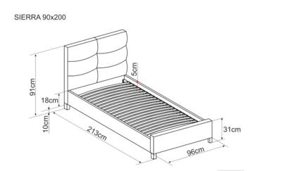 Кровать Signal Кровать SIGNAL SIERRA Velvet Bluvel 28 бежевый/дуб, 90/200 арт. SIERRAV90BED
