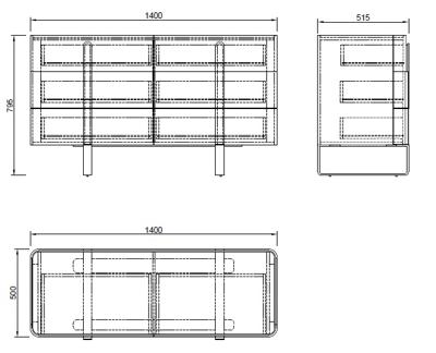 Комод Garda Decor 77IP-20861 Комод светлый с металл. каркасом 140*50*85см арт. 77IP-20861