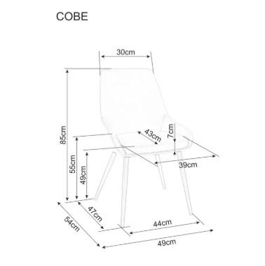 Стул Signal Стул SIGNAL COBE Velvet Bluvel 14 серый/черный арт. COBEVCSZ