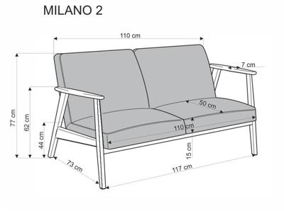 Кресло Halmar Диван HALMAR MILANO 2S tap. Castel 39 оливковый/орех арт. V-PL-MILANO_2S-SOFA-OLIWKOWY
