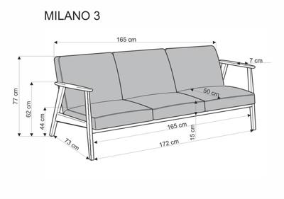 Кресло Halmar Диван HALMAR MILANO 3S tap. Castel 39 оливковый/орех арт. V-PL-MILANO_3S-SOFA-OLIWKOWY