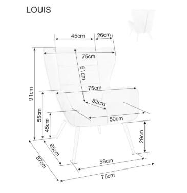 Кресло Signal Кресло SIGNAL LOUIS Velvet 14 серый/черный арт. LOUISVCSZ