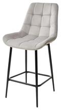 Барные стулья АЛВЕСТ Полубарный стул ХОФМАН, цвет H-09 Светло-серый, велюр / черный каркас H=63cm М-City арт. 688M04728