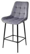Барные стулья АЛВЕСТ Полубарный стул ХОФМАН, цвет H-14 Серый, велюр / черный каркас H=63cm М-City арт. 688M04323