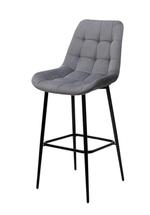 Барные стулья АЛВЕСТ Барный стул ХОФМАН, цвет H-14 Серый, велюр / черный каркас М-City арт. 688M05055