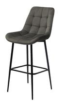 Барные стулья АЛВЕСТ Барный стул ХОФМАН, цвет H-18 Графитовый, велюр / черный каркас М-City арт. 688M05053