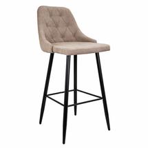Барные стулья AksHome Стул барный Lara 2, бежевый, ткань, цвет каркаса черный арт. ZN-126761
