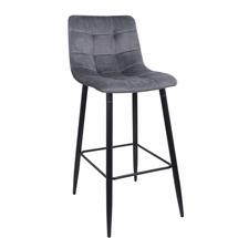 Барные стулья AksHome Стул барный Stella, серый, велюр арт. ZN-126970