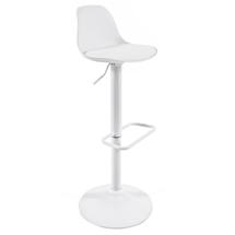 Барные стулья La Forma (ех Julia Grup) Барный стул Orlando-T из белой синтетической кожи и белой матовой стали 60-82 см арт. 111811