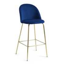 Барные стулья La Forma (ех Julia Grup) Барный стул Mystere синий бархат 76 см арт. 071380