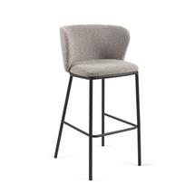 Барные стулья La Forma (ех Julia Grup) Барный стул Ciselia светло-серый из ткани букле и металла 102 см арт. 110409