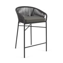 Барные стулья La Forma (ех Julia Grup) Веревочный барный стул Yanet черного цвета 75 см арт. 114297