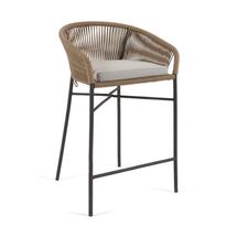 Барные стулья La Forma (ех Julia Grup) Веревочный барный стул Yanet бежевый 80 см арт. 114291