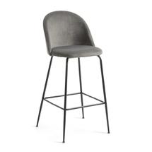 Барные стулья La Forma (ех Julia Grup) Барный стул Mystere серый бархат арт. 071374