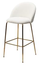Барные стулья М-СИТИ Барный стул GLADE NINI-01 Белый, teddy / золотой каркас М-City арт. 629M04978