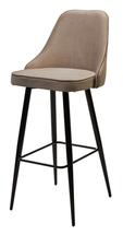Барные стулья М-СИТИ Барный стул NEPAL-BAR БЕЖЕВЫЙ #5, велюр/ черный каркас (H=78cm) М-City арт. 461MC05088
