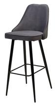 Барные стулья М-СИТИ Барный стул NEPAL-BAR СЕРЫЙ #27, велюр/ черный каркас (H=78cm) М-City арт. 461MC05091