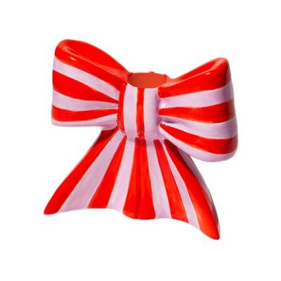Декор Doiy Подсвечник bow, 11х12х5 см, красно-белый арт. DYCAHBOWL