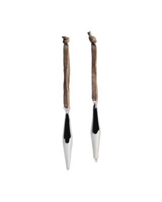 Декор La Forma (ех Julia Grup) Набор из 2 подвесных украшений Isven из серебристого переработанного стекла, 10 см арт. 448223