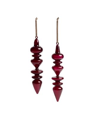 Декор La Forma (ех Julia Grup) Набор из 2 подвесных украшений Lioren из переработанного красного стекла, 31 см арт. 448227