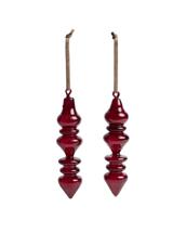 Декор La Forma (ех Julia Grup) Набор из 2 подвесных украшений Lioren из переработанного красного стекла, 21 см арт. 448225