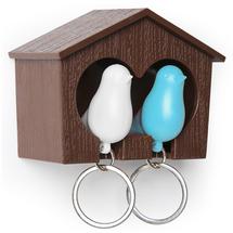 Декор QUALY Держатель для ключей duo sparrow, коричневый/белый/голубой арт. QL10124-BN-WH-BU