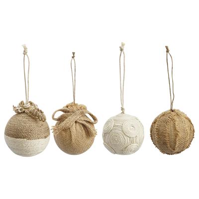 Декор Tkano Набор елочных шаров zero waste из джута из коллекции new year essential, 4 шт. арт. TK23-NY_SET0017