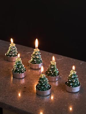 Декор Tkano Набор декоративных свечей enchanted woods из коллекции new year essential, 6 шт. арт. TK25-NY_CND0003