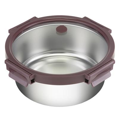 Емкости для хранения ЯЯЯ Контейнер стальной круглый click steel, 1,5 л, сливовый арт. SFE-SS-LB-ST-GLS-PL-1.5