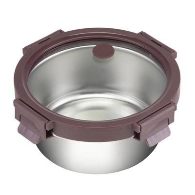 Емкости для хранения ЯЯЯ Контейнер стальной круглый click steel, 650 мл, сливовый арт. SFE-SS-LB-ST-GLS-PL-650