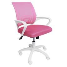 Кресло компьютерное AksHome Кресло рабочее, поворотное RICCI NEW, white, ткань/сетка, розовый арт. ZN-418419