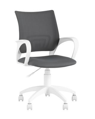 Кресло компьютерное Stool Group Кресло офисное Topchairs ST-BASIC-W серая ткань крестовина белый пластик арт. УТ000036061