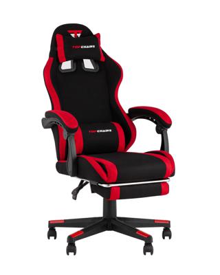 Кресло компьютерное TopChairs Кресло спортивное TopChairs Prophet с оттоманкой ткань черно-красный арт. УТ000039482
